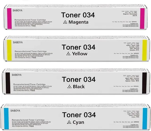 Main image of Ennovor CRG-034 034 Toner Cartridge High Yield Black Cyan Magenta Yellow Compatible Canon 034 Toner use for imagerunner Advance MF810Cdn imageCLASS MF820Cdn Printer