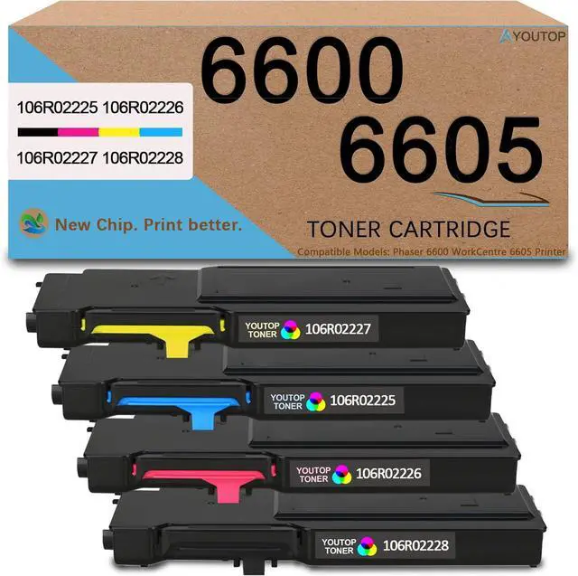 Main image of Ennovor 6600 6605 Toner Cartridge High Capacity use for 106R02225 106R02226 106R02227 106R02228 Toner Replacement for Xerox Phaser 6600 WorkCentre 6605 Printer(C/M/Y/B)