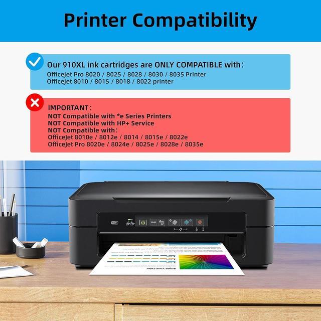 Alt view image 2 of 7 - 910XL Ink Cartridges for HP Printers (4-Pack) Replacement for HP 910XL Ink Cartridges Combo Pack Work for OfficeJet 8010 8020 Series, Pro 8020, 8030 Series Printer 3JB41AN | Black Cyan Magenta Yellow