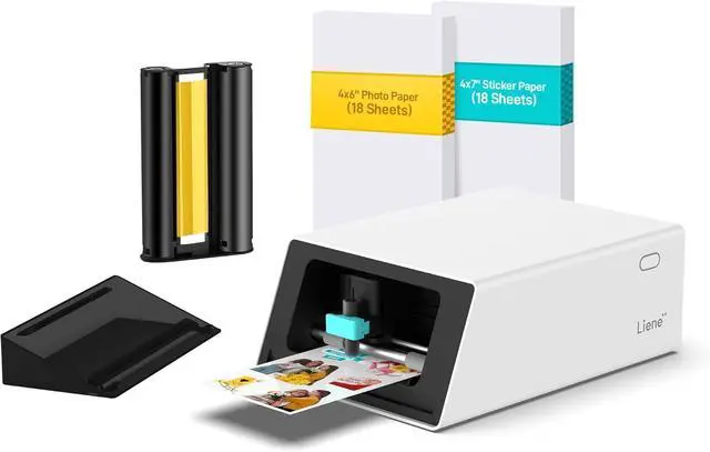 Main image of Liene PixCut S1 Color Sticker Printer & Cutting Machine - All-in-One Sticker Maker for DIY Crafts, Custom Labels & Gifts. Thermal Dye-Sublimation Photo Printer, 300 DPI, Precise AI Auto-Cutting