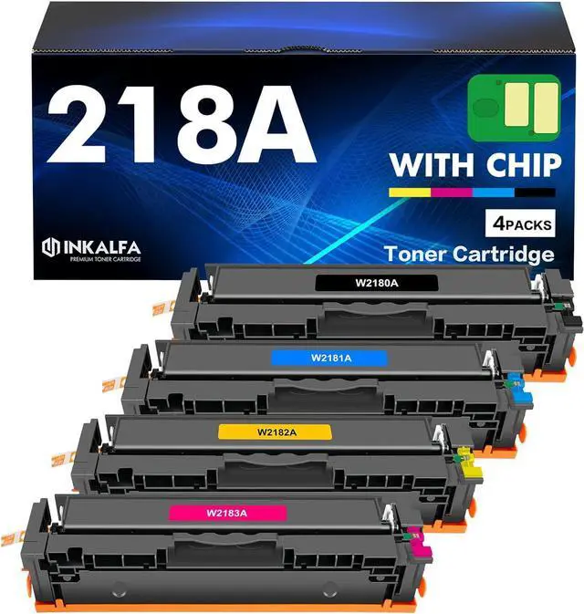 Main image of 218A Toner Cartridges 4 Pack with Chip 218X 3201dw 3301fdw Compatible Replacement for HP 218A 218X Color Laserjet Pro MFP 3301cdw 3301sdw Pro 3201dw Series Printer High Yield W2180A Ink Set (B/C/Y/M)