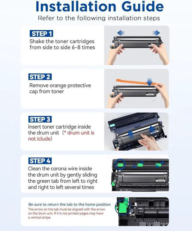 Alt view image 5 of 7 - TN229XL TN229 Toner Cartridge Replacement for Brother TN229 XL TN 229XL TN-229XL Toner Work with Brother HL-L3220CDW MFC-L3720CDW HL-L3280CDW HL-L3300CDW MFC-L3780CDW Printer (TN229XLBK/C/M/Y-4 Pack)