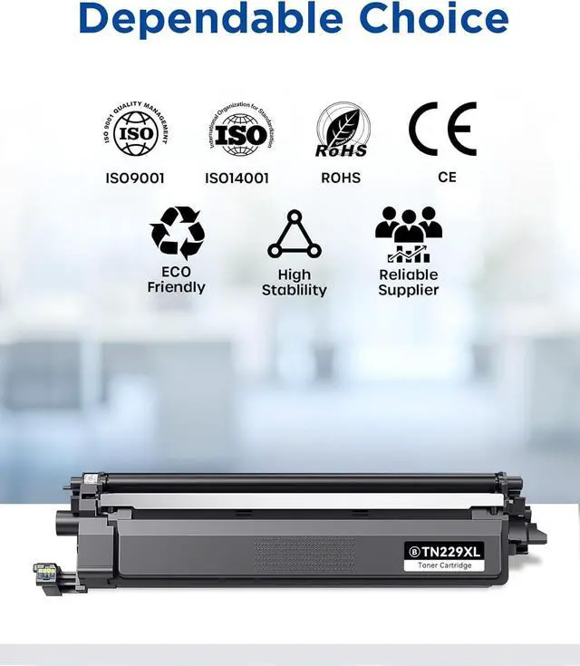 Alt view image 7 of 7 - TN229XL TN229 Toner Cartridge Replacement for Brother TN229 XL TN 229XL TN-229XL Toner Work with Brother HL-L3220CDW MFC-L3720CDW HL-L3280CDW HL-L3300CDW MFC-L3780CDW Printer (TN229XLBK/C/M/Y-4 Pack)