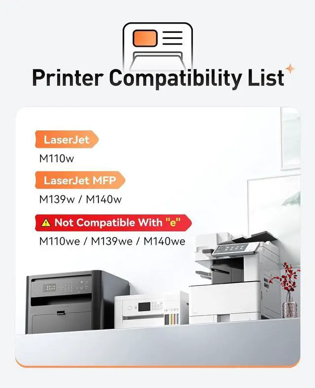 Alt view image 2 of 7 - 141A W1410A Black Toner Cartridge Set 2-Pack High Yield with Chip Replacement for HP 141A W1410A 141X W1410X Toner Cartridges Compatible with HP Laser Jet Pro M110w MFP M139w M140w Series Printer Ink