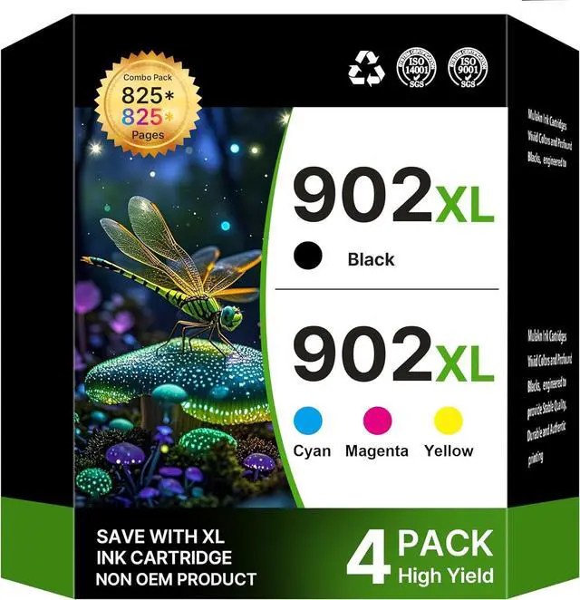 Main image of 902XL Ink Cartridges for HP Printer Replacement for HP 902XL Ink Cartridges Combo Pack 902 XL for HP OfficeJet Pro 6978 6968 6970 6960 6975 OfficeJet 6958 6962 6950 Printer (Black Cyan Magenta Yellow)