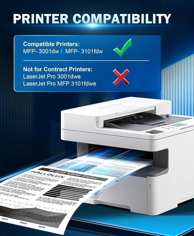 Alt view image 2 of 7 - HALLOLUX 138A Black Laserjet Toner Cartridge (with Chip) Compatible Replacement for HP 138A W1380A 138X W1380X for HP Laserjet Pro 3001dw MFP 3101fdw 3001fdw Printer Ink (2 Pack Black, 138A Toner)