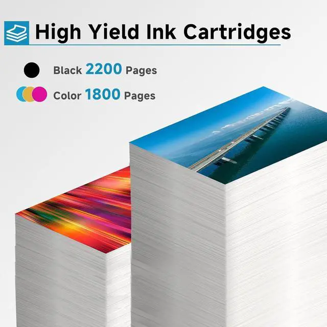 Alt view image 3 of 7 - 952XL Ink Cartridges Replacement for HP 952 XL Combo Pack HP952XL Printer 8710 7740 Compatible for HP952 Officejet Pro 8702 8720 8210 7720 8715 8730 8740 8216 8725 8700 8200 Black Cyan Magenta Yellow