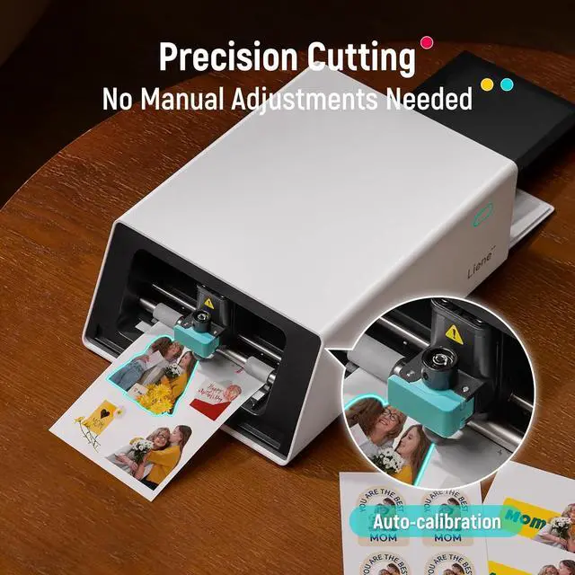 Alt view image 4 of 7 - Liene PixCut S1 Color Sticker Printer & Cutting Machine - All-in-One Sticker Maker for DIY Crafts, Custom Labels & Gifts. Thermal Dye-Sublimation Photo Printer, 300 DPI, Precise AI Auto-Cutting