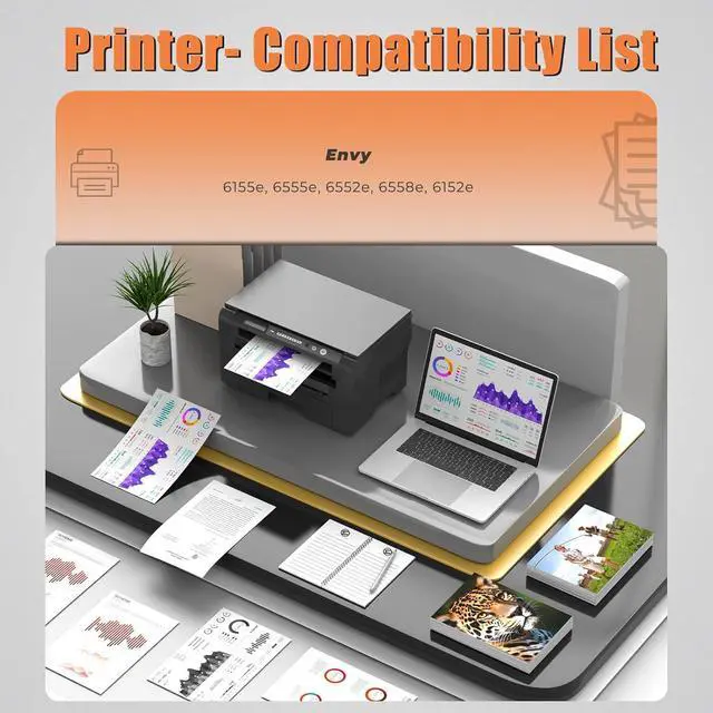 Alt view image 3 of 7 - 68 Ink Cartridges for Envy 6555e 6155e Ink Compatible with HP 68 Black Color Ink Cartridges Combo Pack Compatible with Envy 6552e 6555e 6155e 6152e 6558e 6552 e 6555 e Printer (1 Black, 1 Tri-Color)