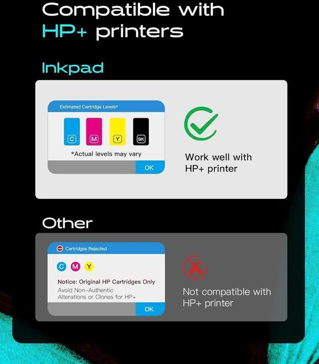 Alt view image 3 of 7 - 962xl 962 Ink Cartridges for HP OfficeJet Pro 9015e 9018e 9025e 9010e 9020e 9015 9018 9010 9020 9025 Series Printer, 962 XL High Yield Ink Cartridge Combo Pack 4 Pack (Black, Cyan, Magenta, Yellow)