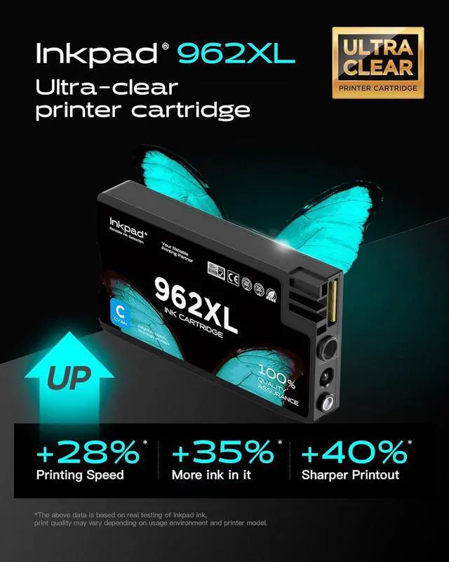Alt view image 6 of 7 - 962xl 962 Ink Cartridges for HP OfficeJet Pro 9015e 9018e 9025e 9010e 9020e 9015 9018 9010 9020 9025 Series Printer, 962 XL High Yield Ink Cartridge Combo Pack 4 Pack (Black, Cyan, Magenta, Yellow)