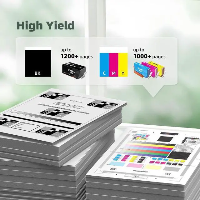 Alt view image 3 of 7 - 910XL Remanufactured Ink for 910XL Ink Cartridges Combo Pack High Yield Compatible with HP OfficeJet Pro 8035e 8025e 8028e 8020 8025 8028 OfficeJet 8015e 8022e 8015 8022 Printers (4 Pack, BK/C/M/Y)