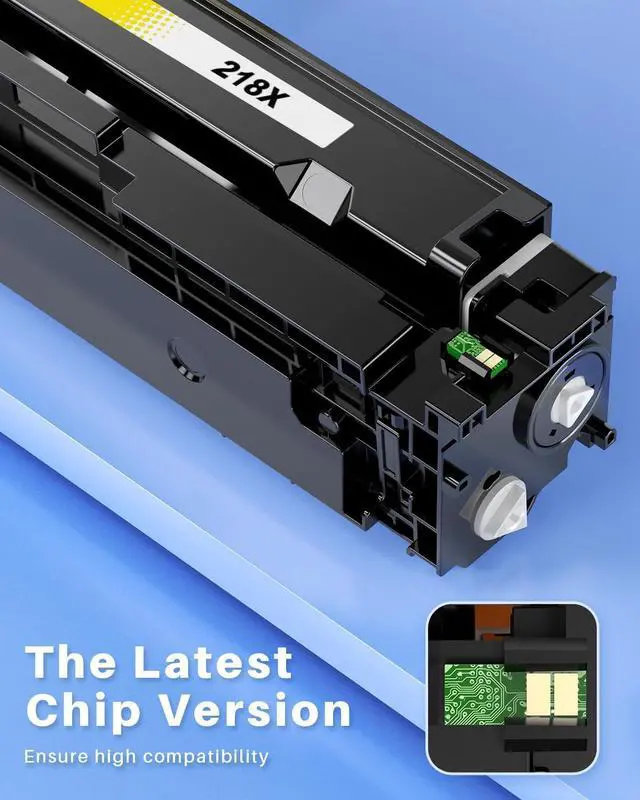 Alt view image 2 of 7 - (Smart Chip Recognition) 218X Toner Cartridges 4 Pack Compatible Replacement for HP 218X 218A W2180X W2180A Toner for HP Color Laserjet Pro 3201dw, MFP 3301cdw/3301fdw/3301sdw | High-Yield 3,200 Pages