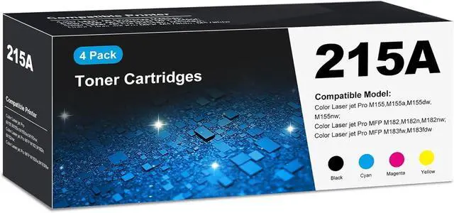 Main image of 215A Toner Cartridges M183fw for HP 215A Toner cartridges 4 Pack, M183fw M182 M155 Toner cartridges, HP215A Toner 215 for HP Color Laser Jet Pro MFP M183fw M183fdw M182 M182n M182nw M155 M155a M155dw