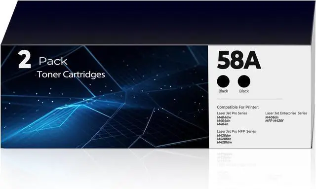 Main image of 58A Toner Cartridge Black Laser Jet Pro M404dw Enterprise M406dn Compatible for HP 58A CF258A Toner Cartridges Replacement Pro M404dw M406dn M404dn M404n MFP M430f M428dw M428fdn fdw Printer(2 Black)