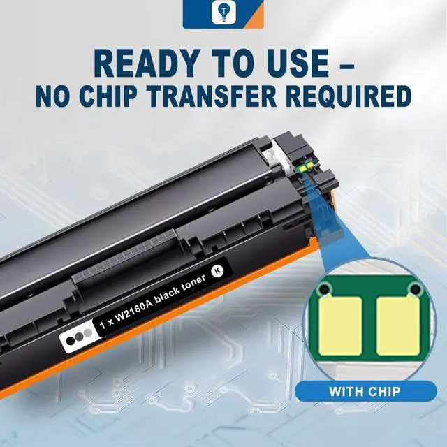Alt view image 2 of 7 - 218A Toner Cartridges 4 Pack (with Chip) Compatible Replacement for HP 218 A W2180A 218X W2180X Work with Color Laserjet Pro 3201dw MFP 3301fdw 3301sdw 3301cdw Printer (Black Cyan Yellow Magenta)