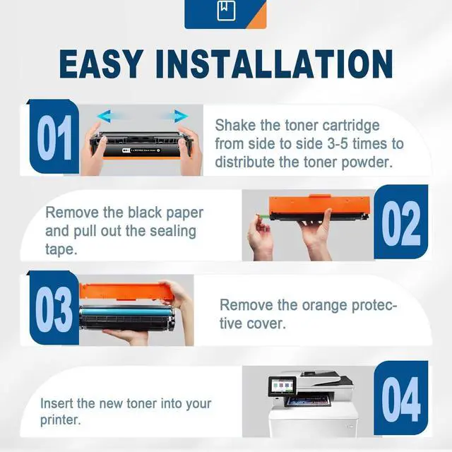 Alt view image 6 of 7 - 218A Toner Cartridges 4 Pack (with Chip) Compatible Replacement for HP 218 A W2180A 218X W2180X Work with Color Laserjet Pro 3201dw MFP 3301fdw 3301sdw 3301cdw Printer (Black Cyan Yellow Magenta)