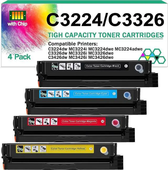 Main image of for Lexmark MC3224 Toner Cartridge (with Chip),1.5K Pages High Cartridge C3210K0 C3210C0 C3210M0 C3210Y0 Compatible C3224 MC3224 C3326 MC3326 C3426 Printers,Replaceable C320010 Ink Cartridge (4 Pack)