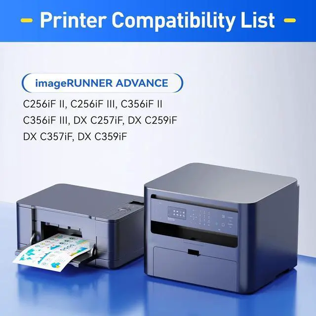Alt view image 2 of 6 - GPR-58 GPR58 High Yield Toner Cartridge 4-Pack Replacement for Canon ImageRunner Advance C256iF II C256iF III C356iF II C356iF III DX C257iF C357iF C359IF C259IF Printer Ink Black Cyan Magenta Yellow