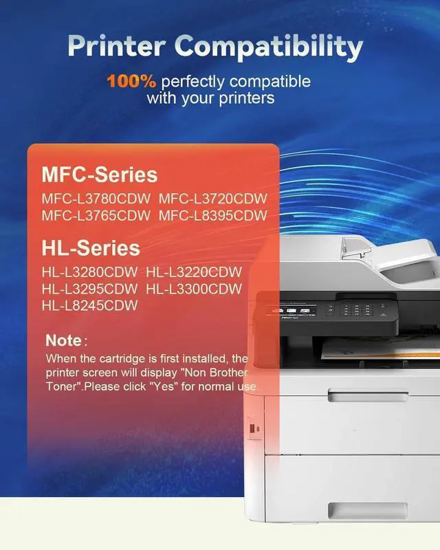 Alt view image 2 of 7 - TN229 Compatible Toner Cartridges Replacement for 229 TN-229 TN229XL TN-229XL 229XL to Use with MFC-L3780CDW HL-L3280CDW HL-L3220CDW MFC-L3720CDW HL-L3295CDW HL-L3300CDW MFC-L8395CDW Printer (4 Packs)