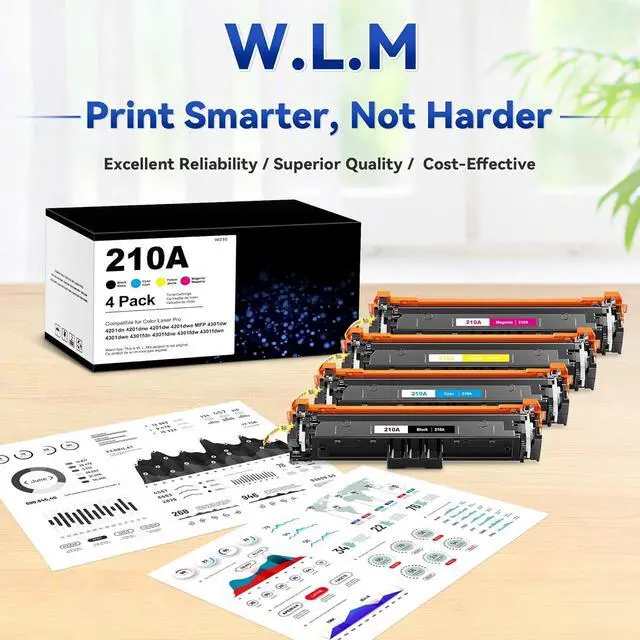 Alt view image 7 of 7 - 210A Toner Cartridges 4 Pack Color Laser Jet Pro MFP 4301fdw Compatible for HP 210A 210X Toner Cartridges 4 Pack High Yield Replacement for Color Pro 4201dw 4201dn MFP 4301fdn 4301fdw 4301dw Printer