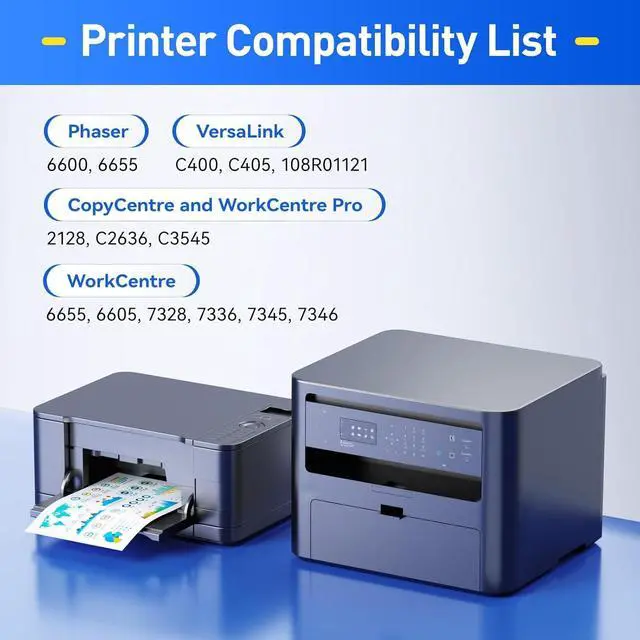 Alt view image 2 of 6 - C400 C405 Drum Unit 108R01121 Imaging DrumBlack Cyan Magenta Yellow 4-Pack Replacement for Xerox Versalink C400 C400D C400DN C405 C405N C405DN Phaser 6600 Workcenter 6605 6655 6655i Color Printer
