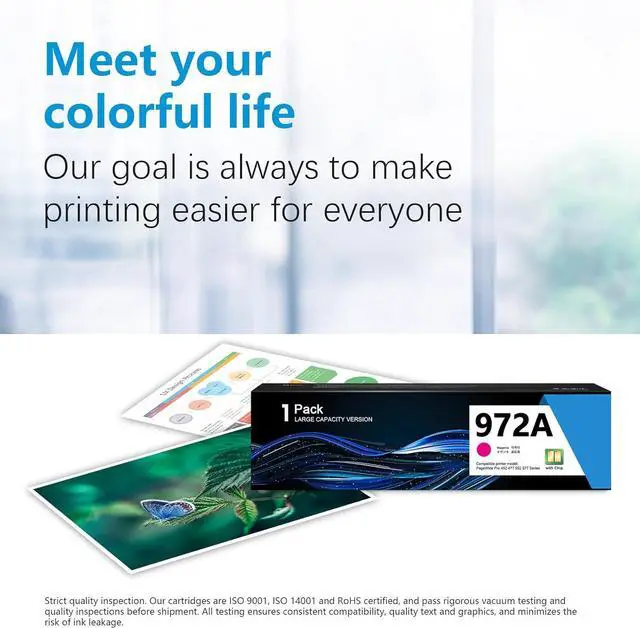 Alt view image 5 of 7 - 972A Magenta Ink Cartridge 1 Pack (3,500 Pages) Compatible Replacement for 972A Ink Cartridge Magenta 972X PageWide Pro 452dn 452dw 452dwt 477dn 477dw 477dwt 552dw 577dw 577z Printer Ink | L0R89AN