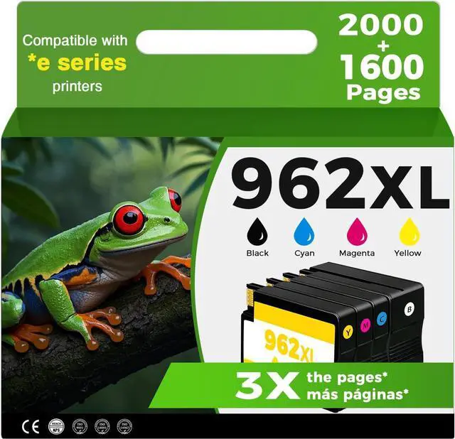 Main image of 962XL Ink Cartridges Combo Pack Replacement for HP 962 XL Ink Cartridges Black and Color HP962 HP962XL for OfficeJet Pro 9015e 9015 9010e 9010 9018 9018e 9020 9025e 9025 Printer (BK/C/M/Y,4 Pack)