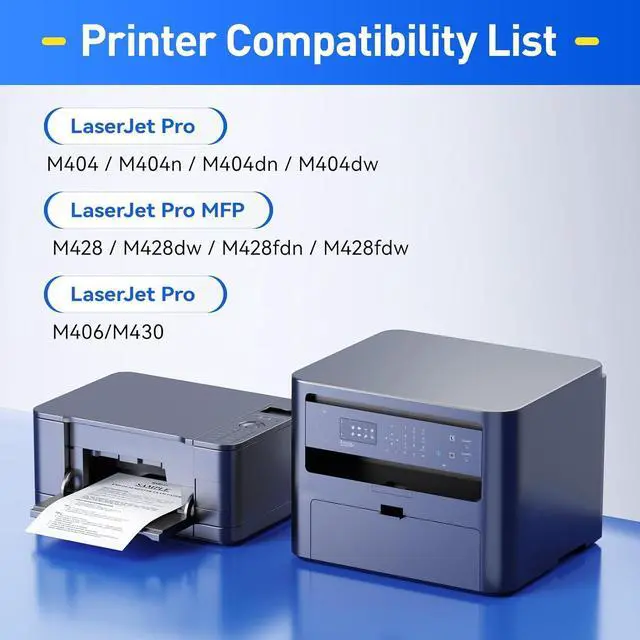 Alt view image 2 of 6 - 58X Black Toner Cartridge 2-Pack with chip High Yield Replacement for HP 58X CF258X Compatible with HP Laserjet Pro MFP M428dw M428fdn M428fdw M404dn M404dw M404n Enterprise M430f M406dn Printer Ink