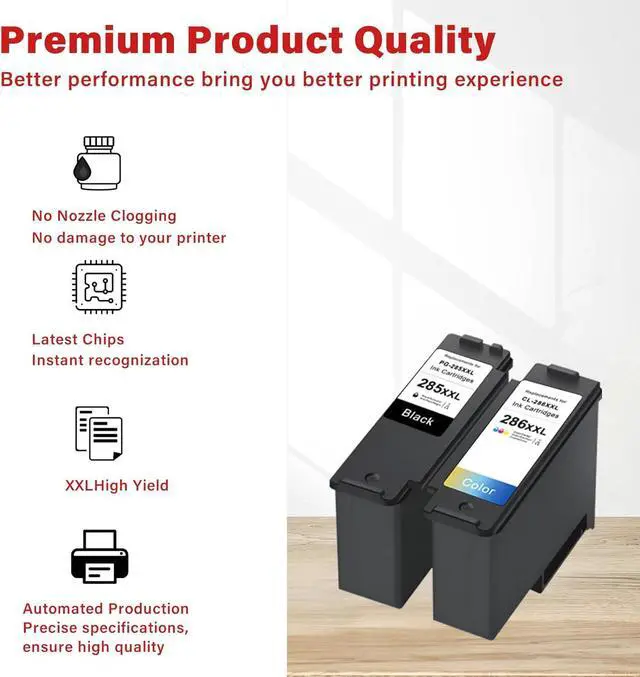 Alt view image 5 of 7 - PG-285 XXL CL-286 XXL Compatible for Canon PG-285XL CL-286XL PG-285 CL-286 Printer Ink, Ultra High Yield 285 286 Ink Cartridges Work with Pixma TR7820, TS7720, TS7722 Inkjet Printers (1 Black 1 Color)