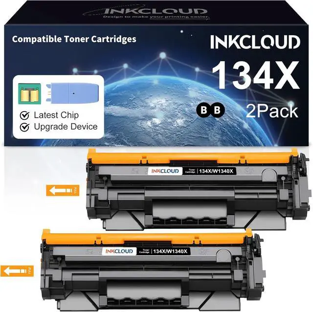 Main image of INKCLOUD 134X Black High Yield Toner Cartridge with Chip and Upgrade Device Replacement for HP134X W1340X Toner 134A W1340A Compatible with Laser M209 M209dw Laser MFP M234dw M234sdw Printer 2-Pack