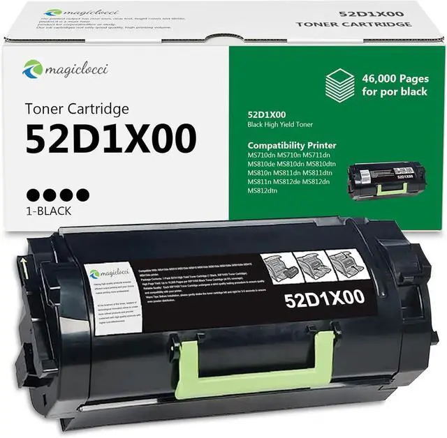 Main image of 52D1X00 Extra High Yield Toner Cartridge [46,000 Pages] Compatible for 52D1H00 52D1000 52D1X0E Toner Replacement for Lexmark 52D1X00 Toner Cartridge with MS710 MS711 MS810 MS811 MS812 Series Printer