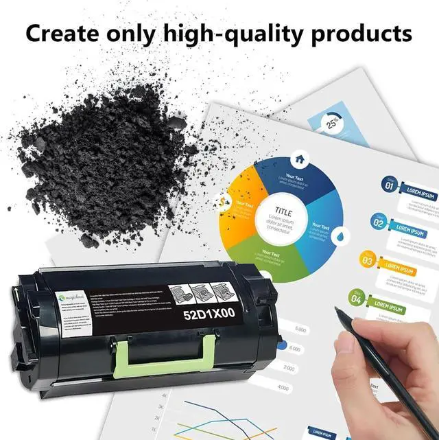 Alt view image 5 of 6 - 52D1X00 Extra High Yield Toner Cartridge [46,000 Pages] Compatible for 52D1H00 52D1000 52D1X0E Toner Replacement for Lexmark 52D1X00 Toner Cartridge with MS710 MS711 MS810 MS811 MS812 Series Printer