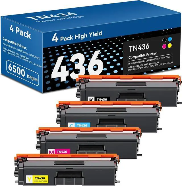 Main image of TN436 Toner Cartridge Compatible for Brother MFC-L8900CDW Toner Cartridge Replacement for Brother TN436 TN 436 TN-436 TN433 TN431 Work with HL-L8360CDW MFC-L8690CDW MFC-L8610CDW Printer (BK/C/M/Y, 4P)