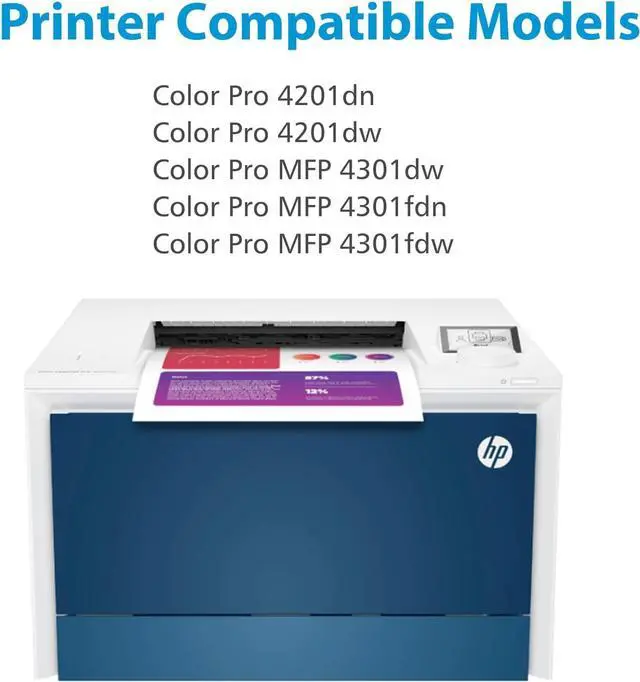 Alt view image 2 of 5 - 210A Toner Cartridges 4 Pack Set | 4201dn 4201dw Compatible for HP 210A W2100A 210X High Yield W2100X for Color Laserjet