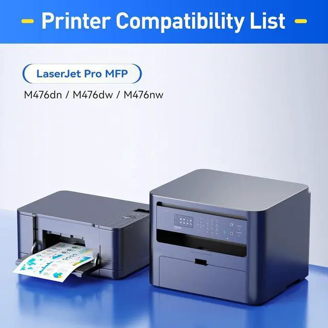 Alt view image 2 of 6 - 312A 305A Toner Cartridge Set 4-Pack Replacement for HP 312A 305A CF380A CE410A for Laserjet Pro 400 Color MFP M475dn M475dw M451dn M451dw M451nw Pro 300 M375nw M351a M476dw M476nw M476dn Printer Ink