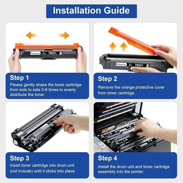 Alt view image 4 of 7 - TN221 TN225 Toner Cartridge Replacement for Brother TN-221 TN-225 TN221BK TN225C TN225M TN225Y Toner for HL-3140CW HL-3150CW HL-3170CDW HL-3180CDW MFC-9130CW MFC-9330CDW MFC-9340CDW Printer - 4 Pack