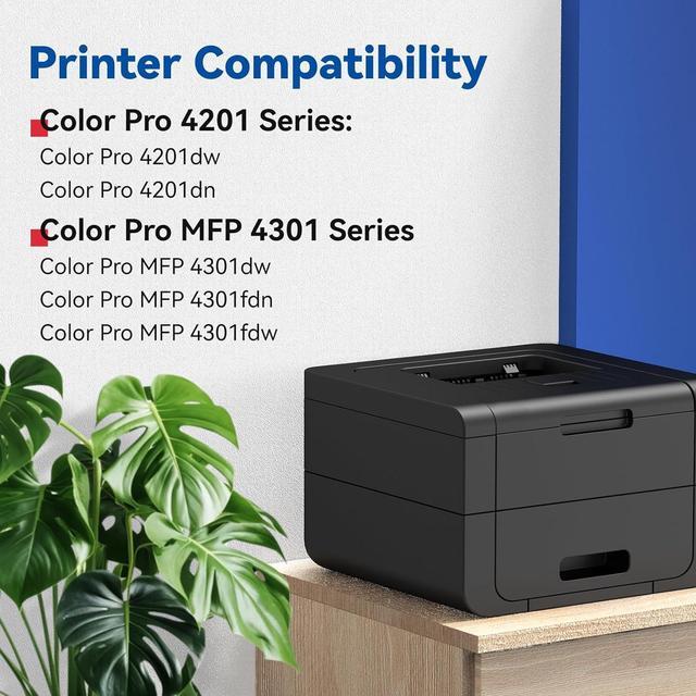 Alt view image 3 of 6 - 210X Toner Cartridge Set 4 Pack Compatible Replacement for HP 210X W2100X W2101X W2102X W2103X 210A High-Yield Works with HP Color Pro MFP 4301 4201 Series MFP 4301dw 4301fdn 4301fdw 4201dw Printer