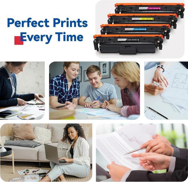 Alt view image 6 of 6 - 210X Toner Cartridge Set 4 Pack Compatible Replacement for HP 210X W2100X W2101X W2102X W2103X 210A High-Yield Works with HP Color Pro MFP 4301 4201 Series MFP 4301dw 4301fdn 4301fdw 4201dw Printer