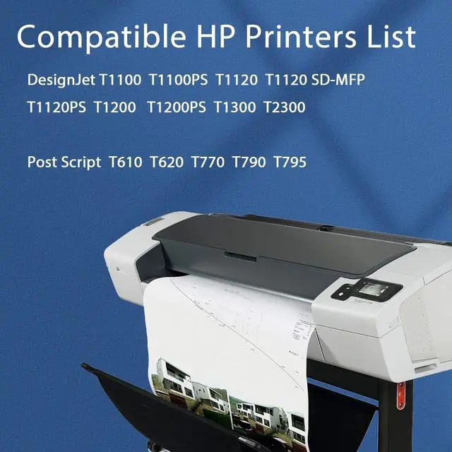 Alt view image 2 of 6 - 72 Ink Cartridge 130ml with Chip Replacement for HP 72 Ink Cartridges C9403A C9370A C9371A C9372A C9373A C9374A for DesignJet T770 T790 T795 T610 T620 T1100 T1120 T1200 T1300 Printers, 6 Pack 72 Ink