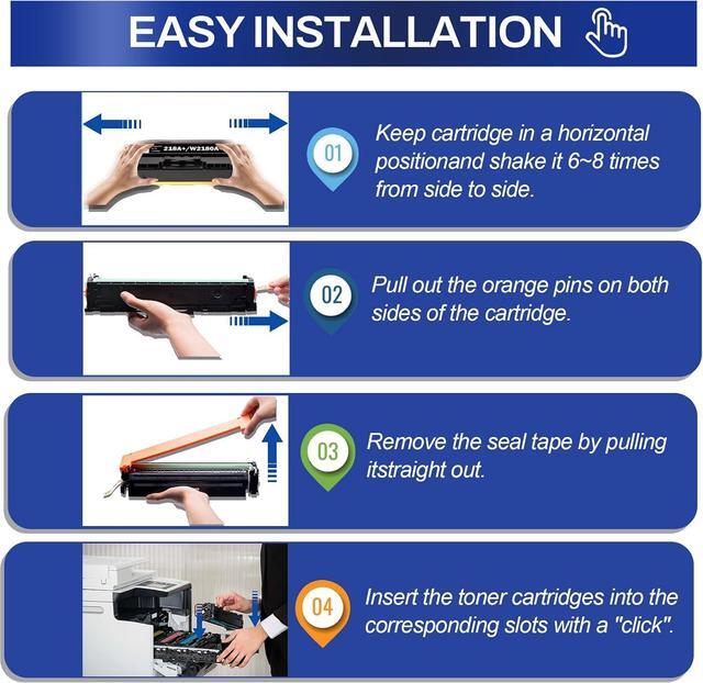 Alt view image 7 of 7 - 218A Toner Cartridges 4 Pack 218X Replacement for HP 218A 218X HP Color Laserjet Pro MFP 3301fdw 3301sdw HP Color Laserjet Pro 3201dw Toner High Yield W2180A W2180X Ink Set with Chip (B/C/Y/M Set)