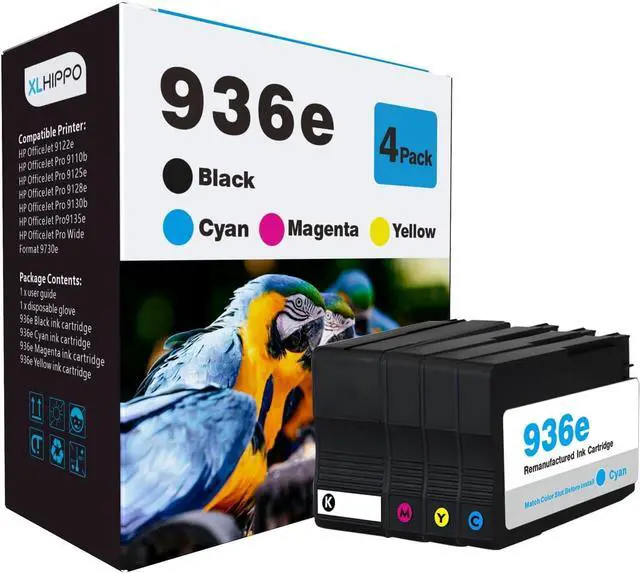 Main image of 936e 936 Ink Cartridges Combo Pack Compatible for HP OfficeJet Pro 9125e 9135e 9128e 9130e 9120e Series Wide Format 9730e OfficeJet 9122e, 9110b 9130b Printer (Black Cyan Magenta Yellow 4 Pack)