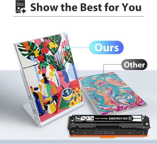 Alt view image 4 of 7 - 206X 206A High Yield Toner Cartridges 5-Pack (with Chip) Replacement for HP Color Laserjet Pro MFP M283cdw M283fdw M255dw Printer | W2110X W2111X W2112X W2113X (2Black, 1Cyan, 1Yellow, 1Magenta)
