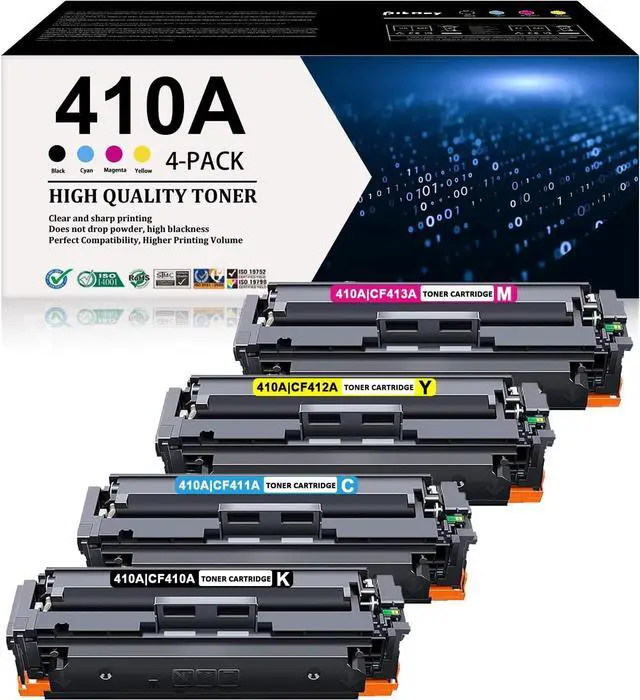 Main image of 410A Toner Cartridges 4 Pack Replacement for HP 410A CF410A CF411A CF412A CF413A for Color Pro MFP M477fdw M477fnw M477fdn M377dw Color Pro M452dn M452nw M452dw Printer(1Black/1Cyan/1Magenta/1Yellow)