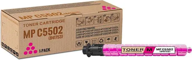 Main image of 1 Pack MP C5502 Magenta Toner Cartridge | Replacement for Ricoh MP C5502 Work with Aficio MP C4502 C4502A C5502 C5502A LANIER MP C4502 C4502A C5502 C5502A SAVIN MP C4502 C4502A C5502 C5502A | 841753