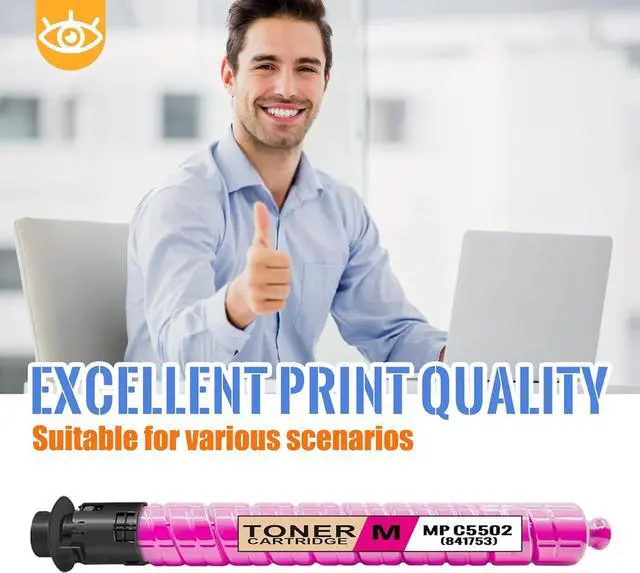 Alt view image 6 of 6 - 1 Pack MP C5502 Magenta Toner Cartridge | Replacement for Ricoh MP C5502 Work with Aficio MP C4502 C4502A C5502 C5502A LANIER MP C4502 C4502A C5502 C5502A SAVIN MP C4502 C4502A C5502 C5502A | 841753