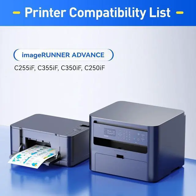 Alt view image 2 of 6 - GPR-51 GPR51 High Yield Toner Cartridge 8516B003 8517B003 8518B003 8519B003 Replacement for Canon ImageRunner Advance C250if C255if C350if C350p C355if Printer Ink Set Black Cyan Magenta Yellow,4-Pack