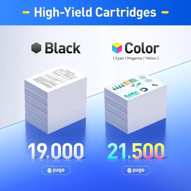 Alt view image 3 of 6 - GPR-51 GPR51 High Yield Toner Cartridge 8516B003 8517B003 8518B003 8519B003 Replacement for Canon ImageRunner Advance C250if C255if C350if C350p C355if Printer Ink Set Black Cyan Magenta Yellow,4-Pack