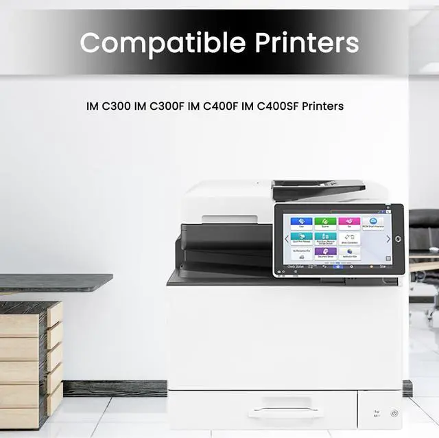 Alt view image 2 of 7 - IMC300 IMC400 IM C300 IM C400 Toner Cartridge Replacement for Ricoh 842378 842379 842380 842381 Toner Cartridge Work with Lanier Savin IMC400 IMC300 C400 C300F C400F C400SF Printers (4-Pack, K/C/M/Y)
