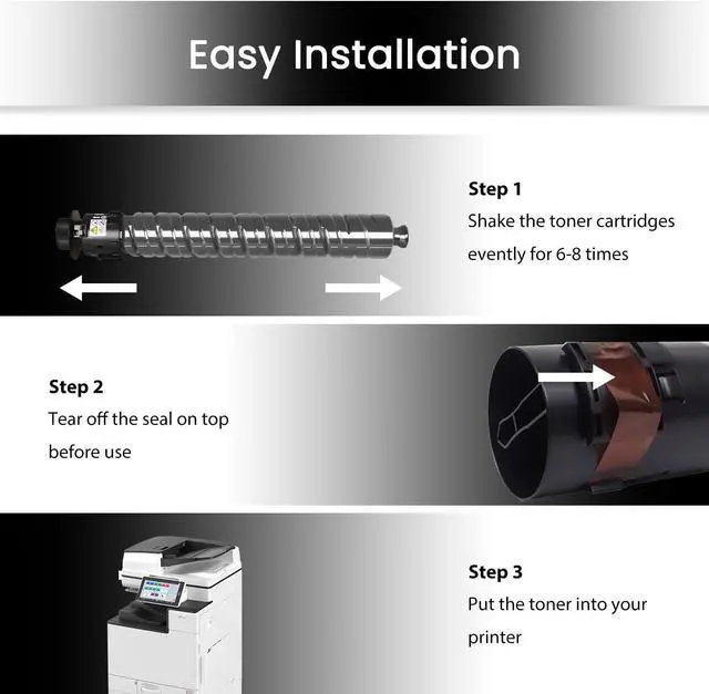 Alt view image 4 of 7 - IMC300 IMC400 IM C300 IM C400 Toner Cartridge Replacement for Ricoh 842378 842379 842380 842381 Toner Cartridge Work with Lanier Savin IMC400 IMC300 C400 C300F C400F C400SF Printers (4-Pack, K/C/M/Y)